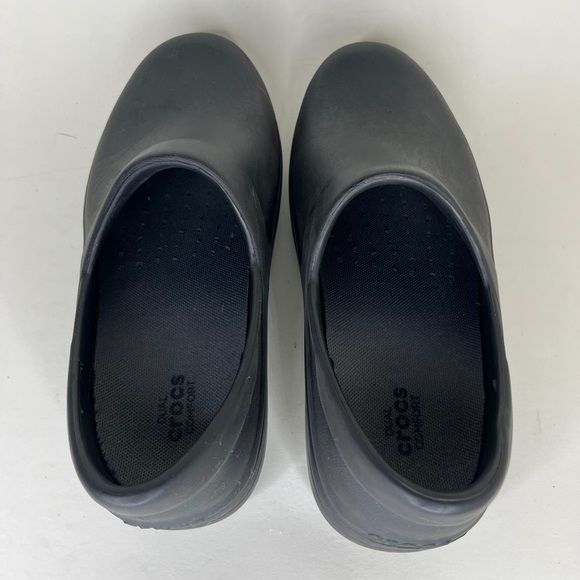 Crocs Shoes Clogs Slip Ons Women Size 8 Slip Resistan Black Rubber - Picture 4 of 13